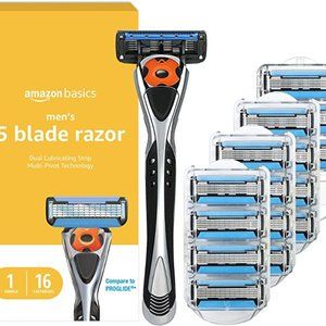 Amazon Basics 5-Blade MotionSphere Razor for Men with Dual Lubrication